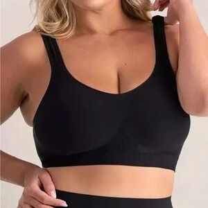 Truekind By Shapermint Women's Daily Comfort Wirefree Shaper Bra Black‎ Size 3XL